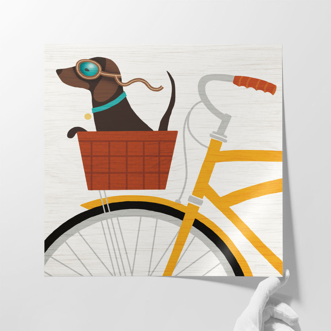 Beach Bums Dachshund Bicycle I - Canvas Print Wall Art