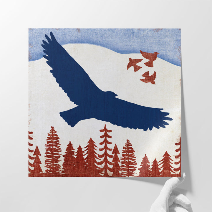 Patriotic Woodland Eagle - Canvas Print Wall Art