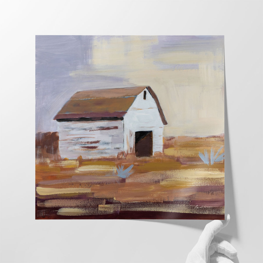 Little White Barn - Canvas Print Wall Art