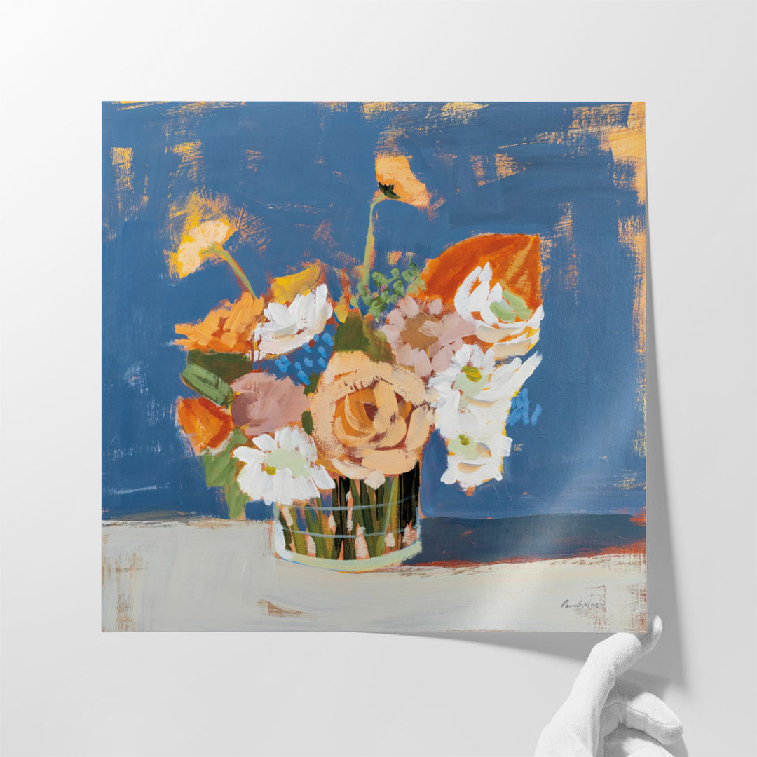 Peach and White Bouquet - Canvas Print Wall Art