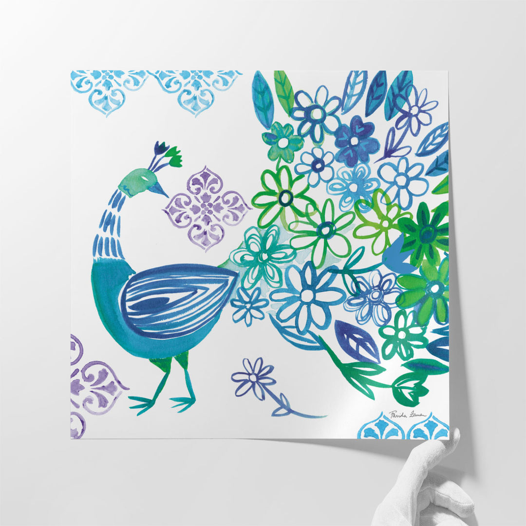 Jewel Peacocks I- Canvas Print Wall Art