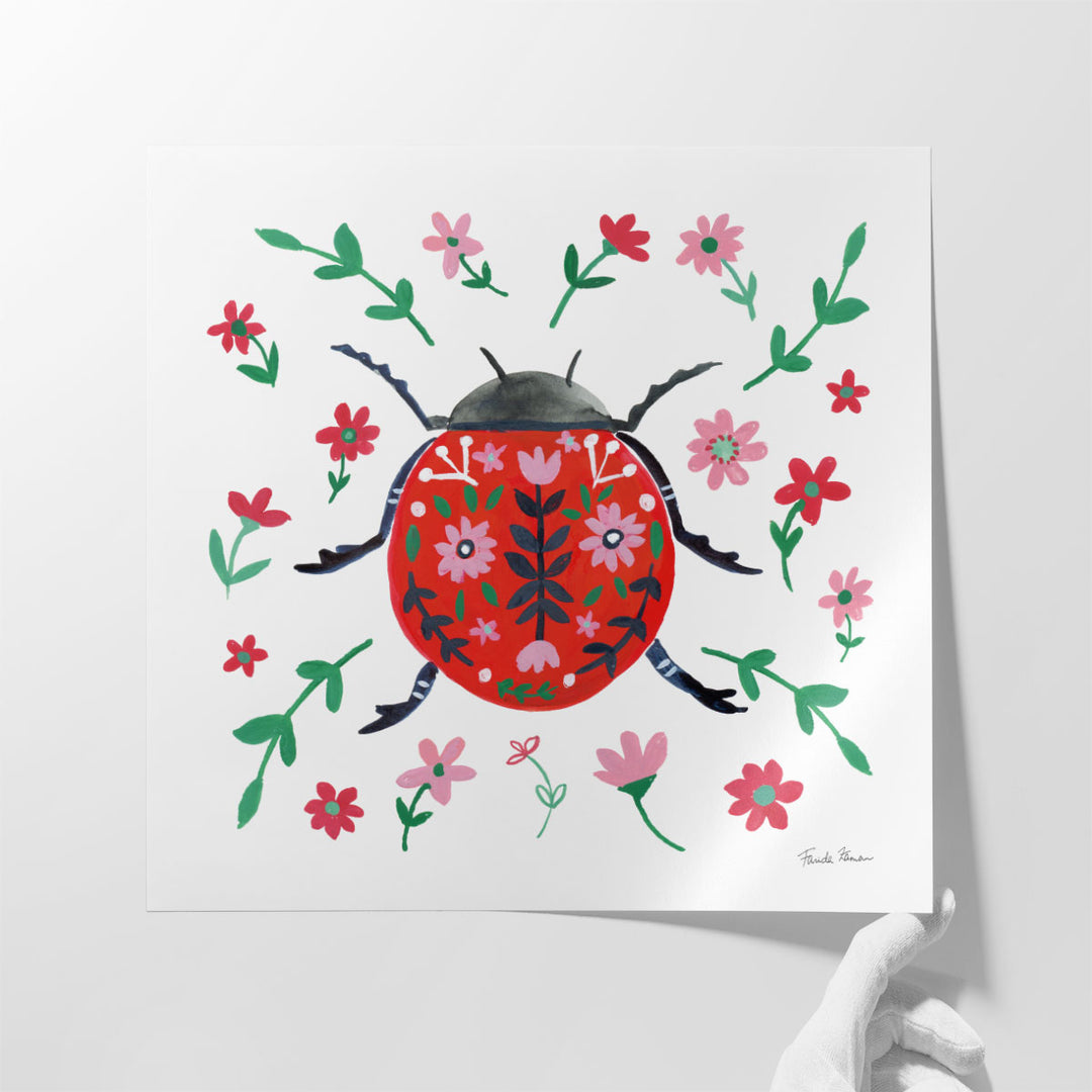 Folk Beetle I- Canvas Print Wall Art