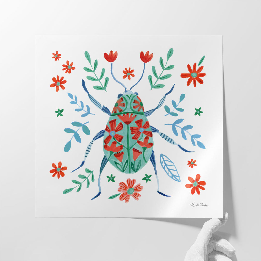 Folk Beetle II - Canvas Print Wall Art