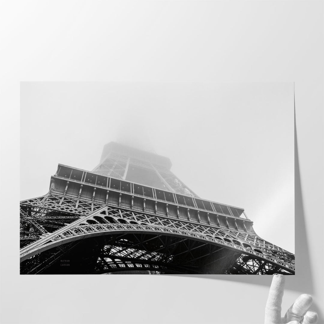 Under Eiffel Misty Day - Canvas Print Wall Art