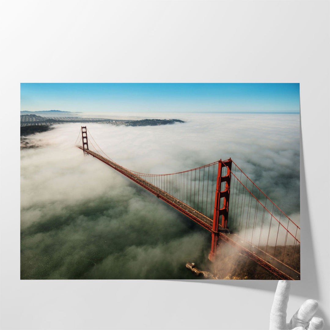 Foggy Golden State Bridge - Canvas Print Wall Art