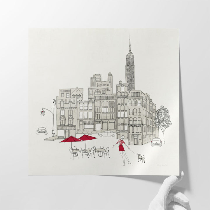 World Cafe III - NYC Red - Canvas Print Wall Art