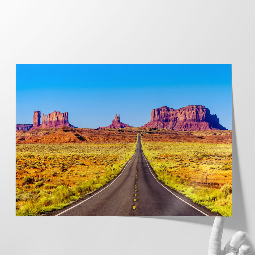Highway 163 Of The Monument Valley, Arizona - Canvas Print Wall Art