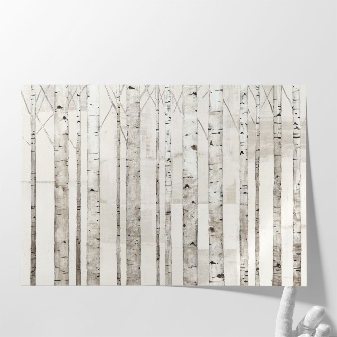 Birch Trees on White - Canvas Print Wall Art