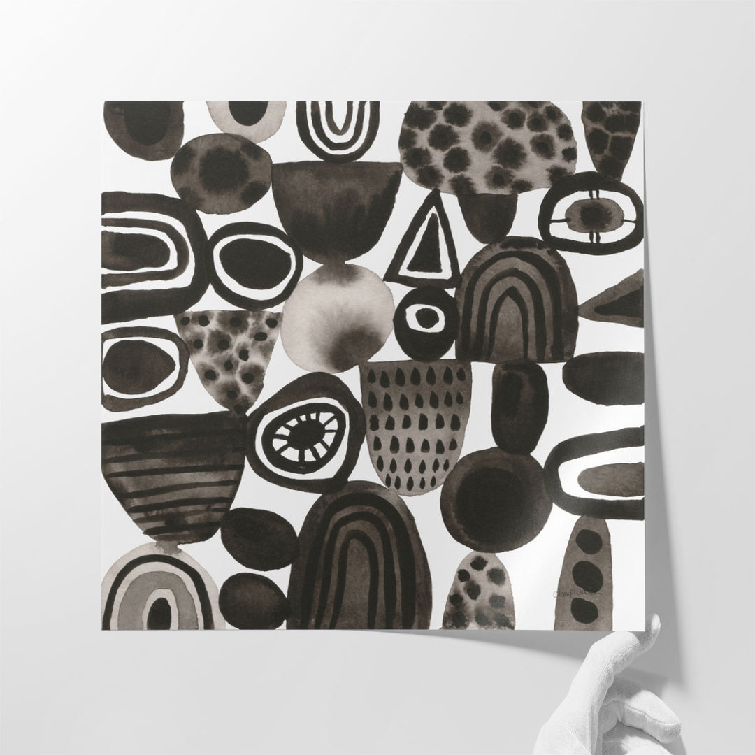 Quirky I Black and White - Canvas Print Wall Art