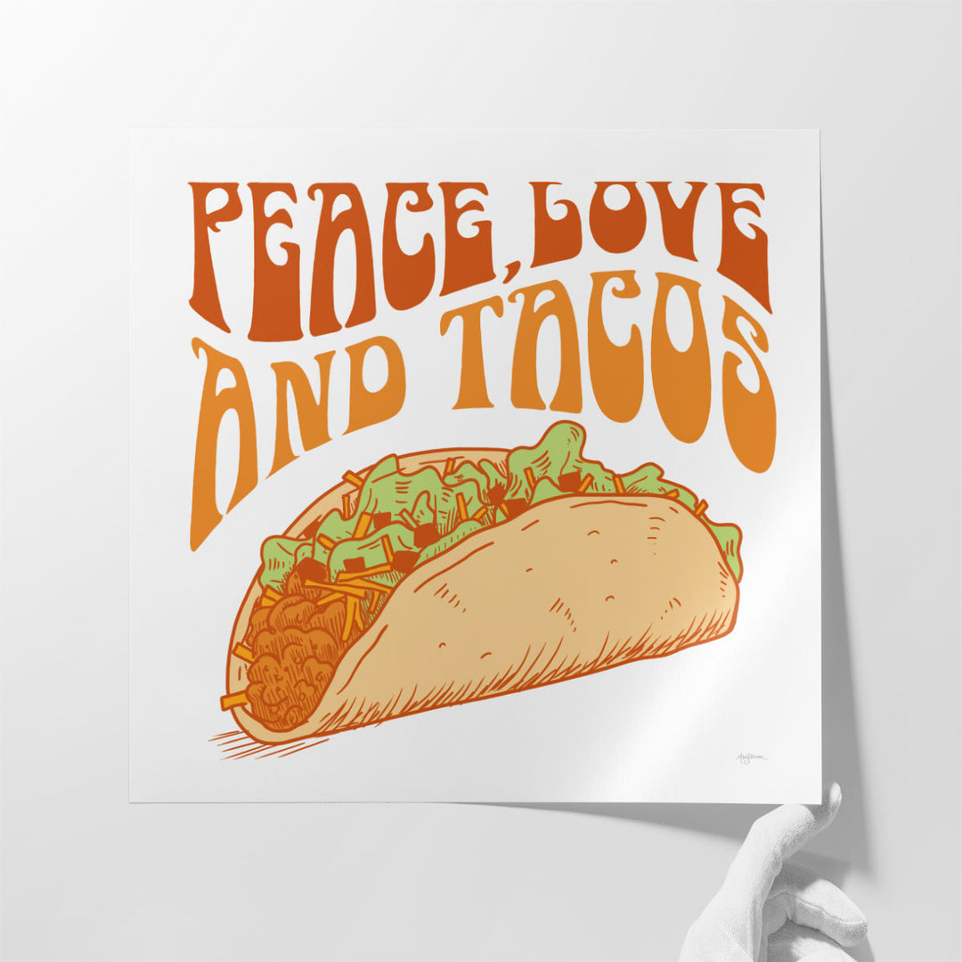 Peace Love and Tacos - Canvas Print Wall Art