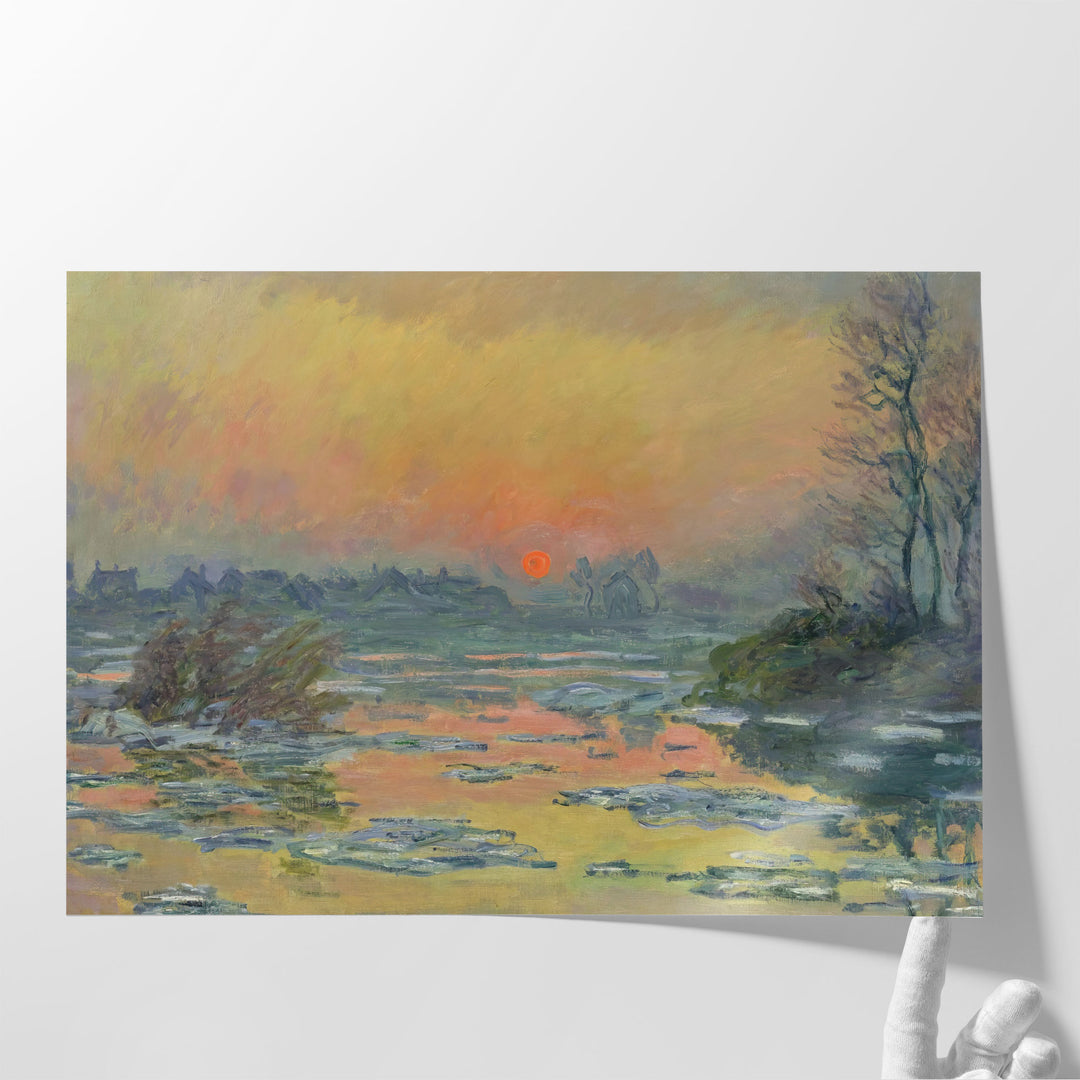 Sunset on the Seine in Winter, 1880 - Canvas Print Wall Art