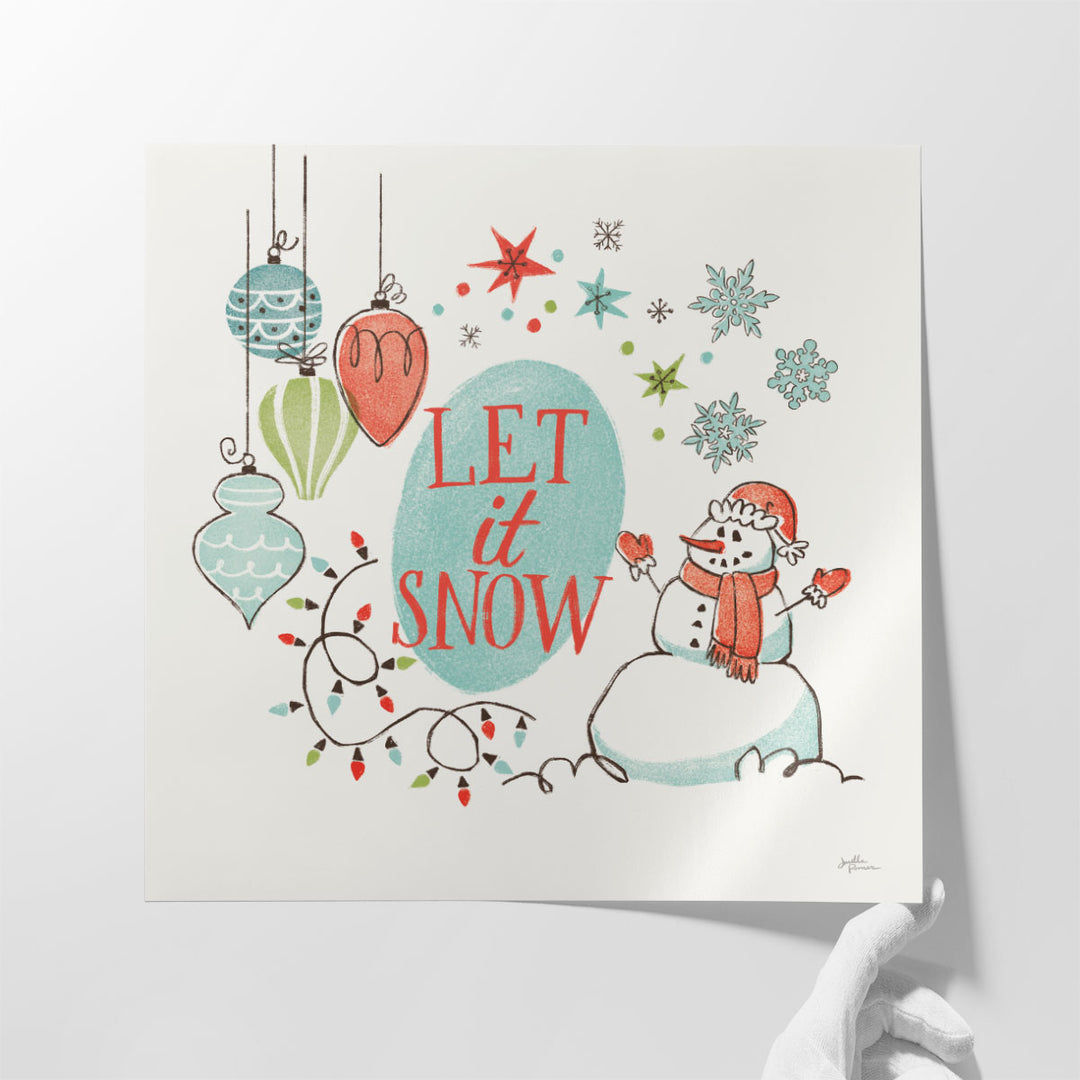 Retro Christmas V - Canvas Print Wall Art 