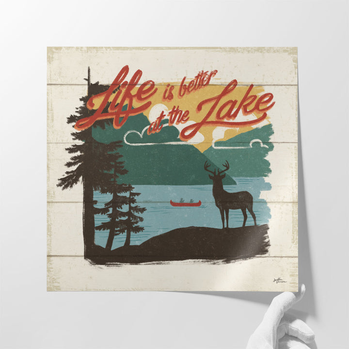 Vintage Lake IV- Canvas Print Wall Art 