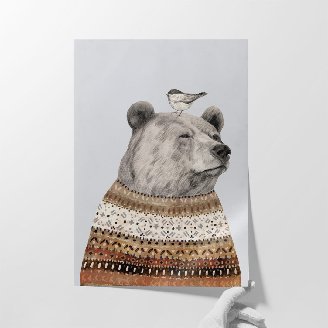 Fair Isle Bear I - Canvas Print Wall Art