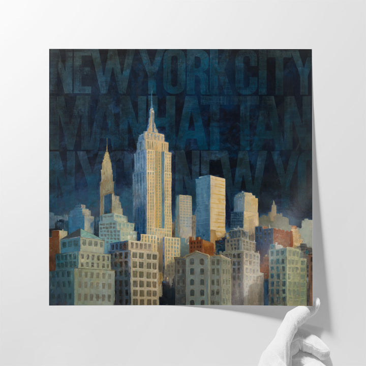 Midnight in Midtown Words - Canvas Print Wall Art