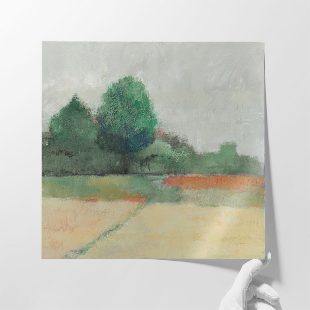 Path Through the Field Green - Canvas Print Wall Art