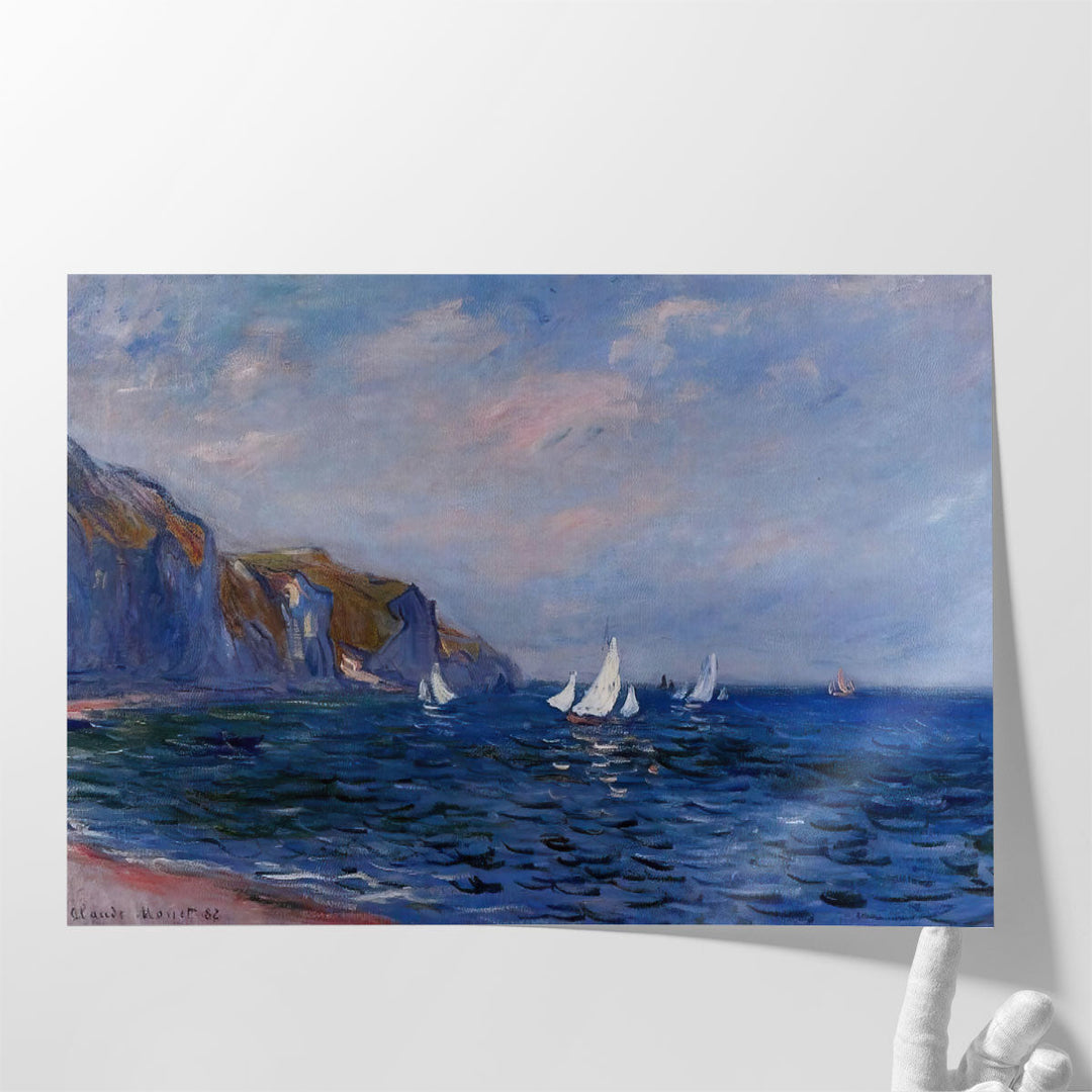 Cliffs and Sailboats at Pourville, 1882 - Canvas Print Wall Art