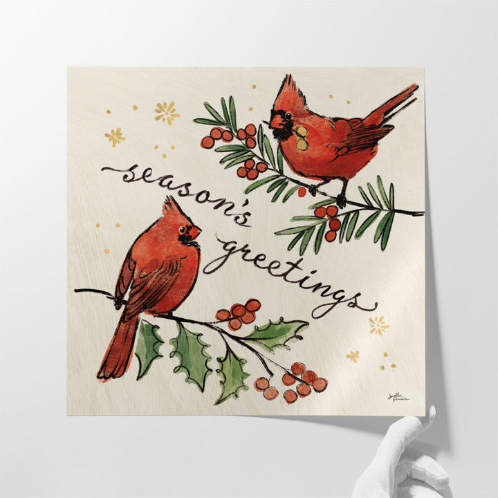 Christmas Lovebirds X - Canvas Print Wall Art