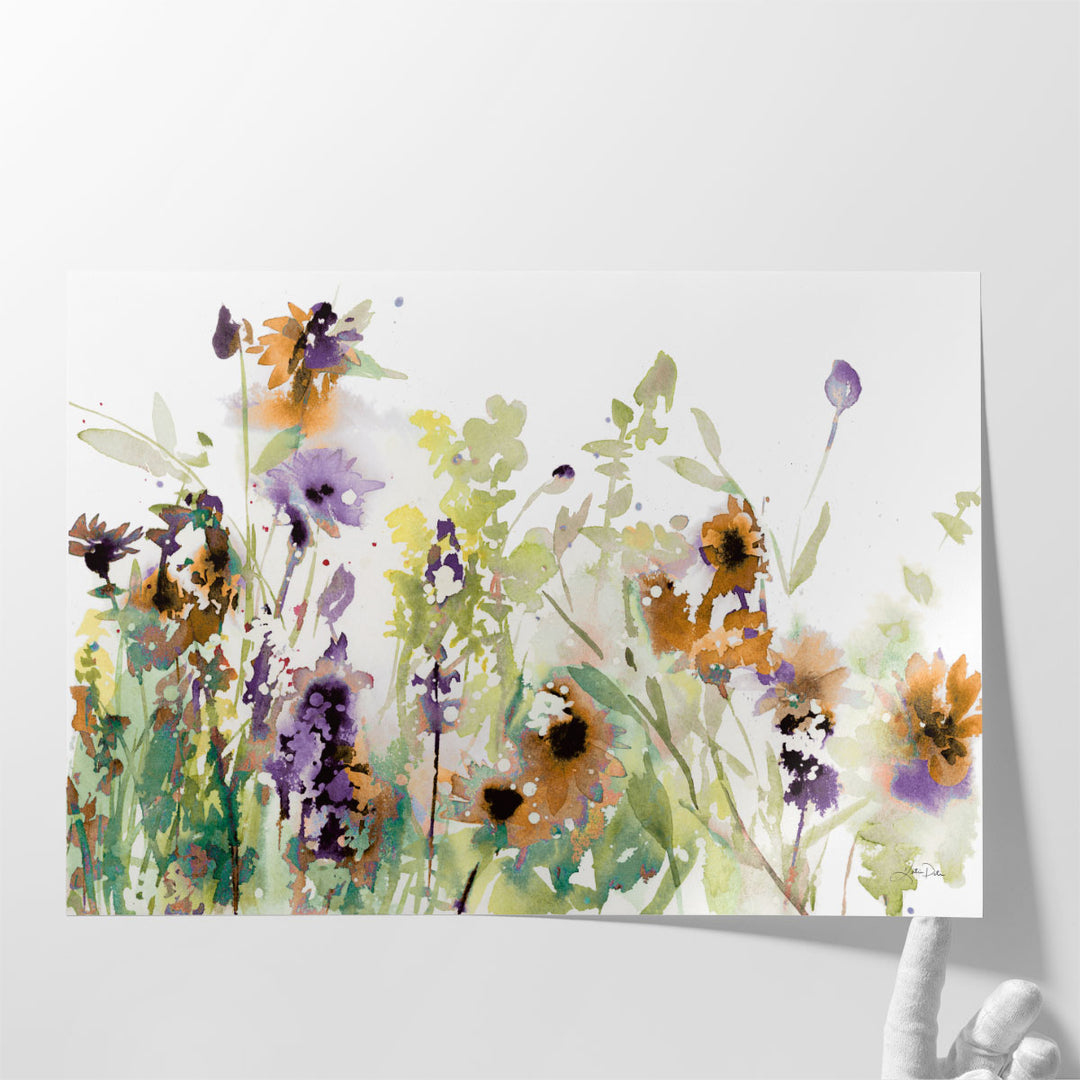 Autumn Meadow Flowers - Canvas Print Wall Art