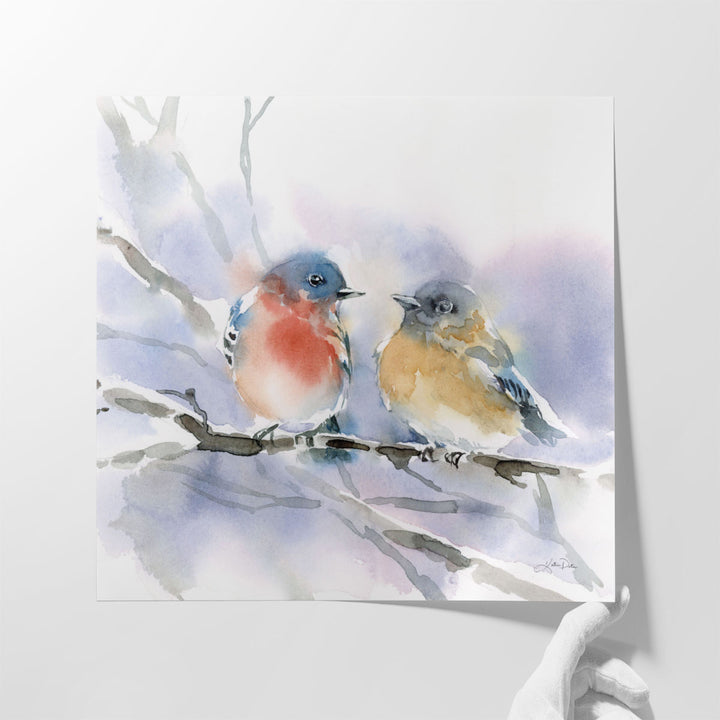 Bluebird Pair - Canvas Print Wall Art