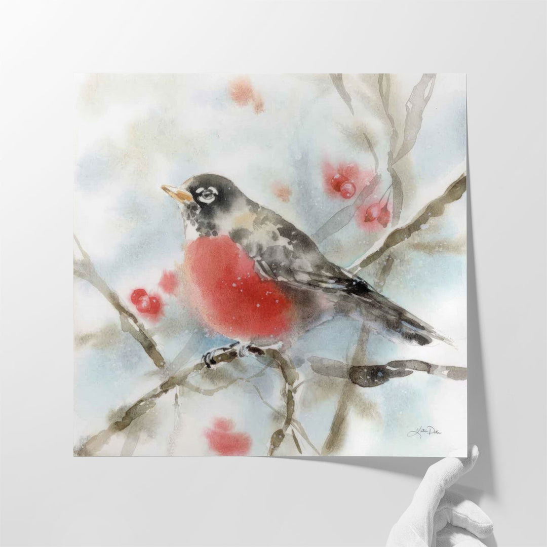 Winter Robin - Canvas Print Wall Art