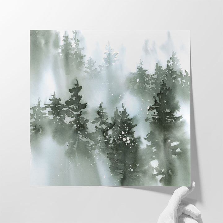 Misty Forest I Green - Canvas Print Wall Art