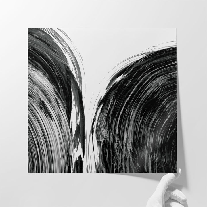 Swirl I Black and White - Canvas Print Wall Art