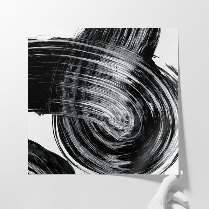 Swirl IV Black and White - Canvas Print Wall Art