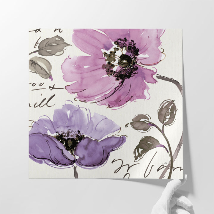 Floral Waltz Plum I - Canvas Print Wall Art