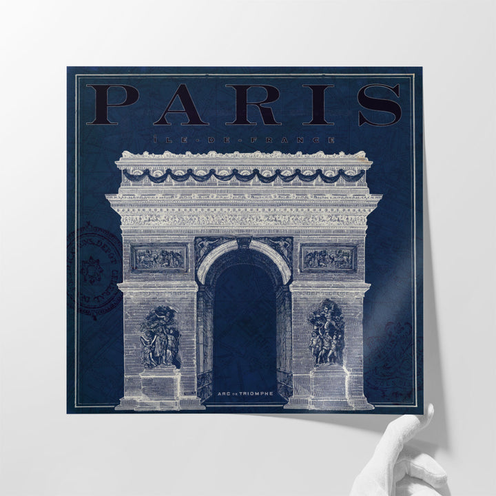 Blueprint Arc de Triomphe - Canvas Print Wall Art