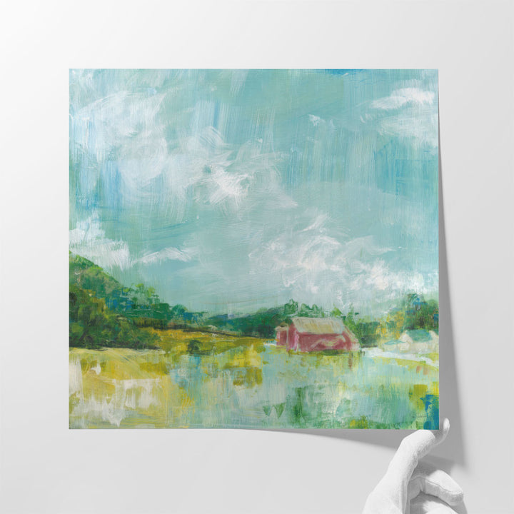Horizon Farm Wall Decor, Blue Abstract Canvas Painting, Country Landscape Framed Wall Art for Home Decor | Horizon Farm