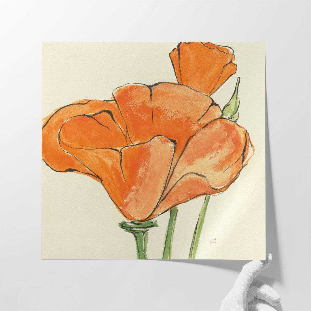 Sunshine Poppy IV - Canvas Print Wall Art