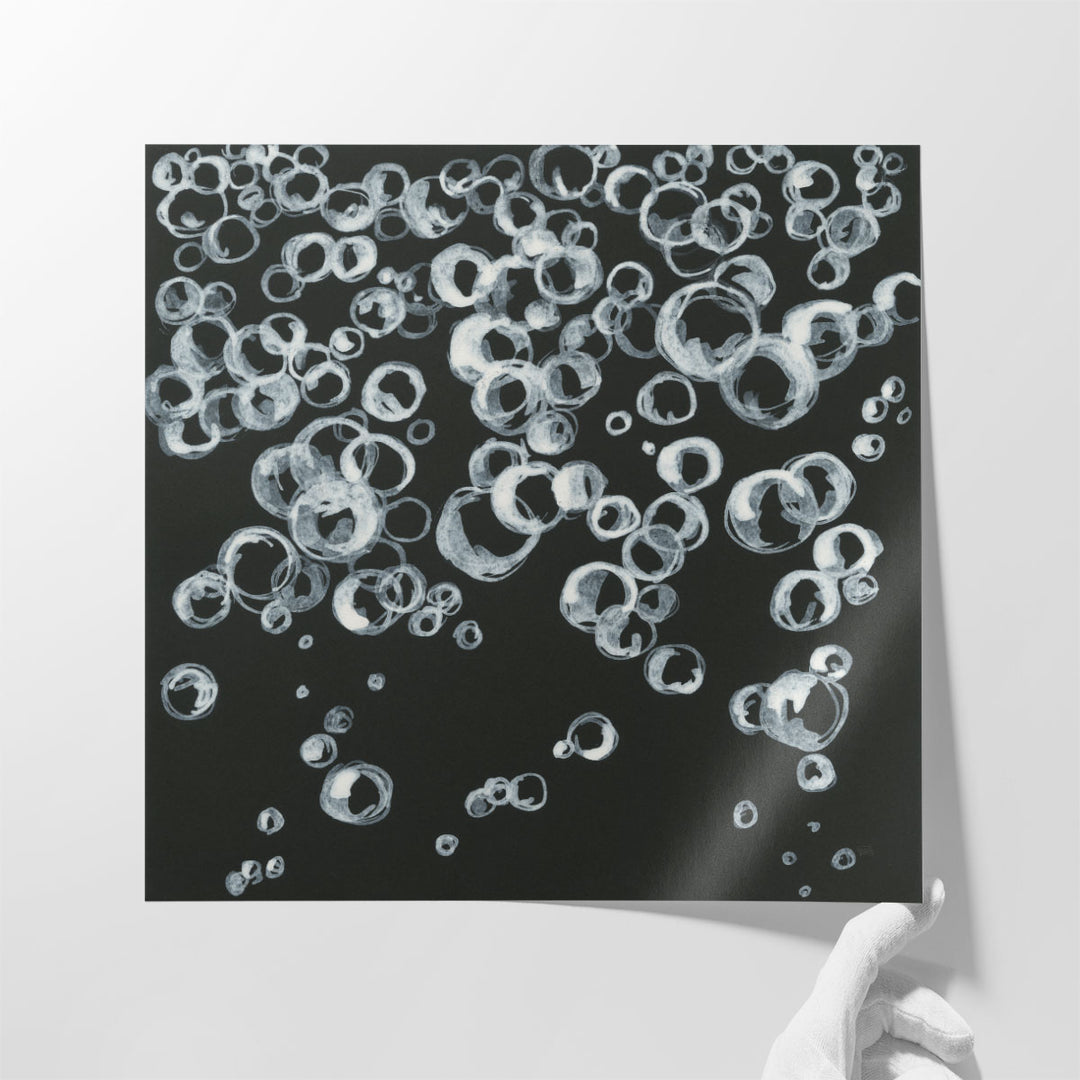 Bubbles II Black and White - Canvas Print Wall Art