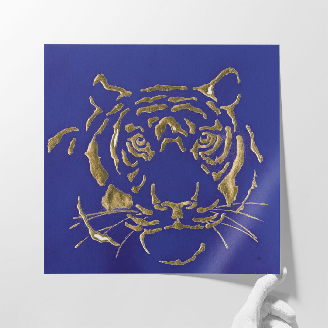 Gilded Tiger Indigo - Canvas Print Wall Art