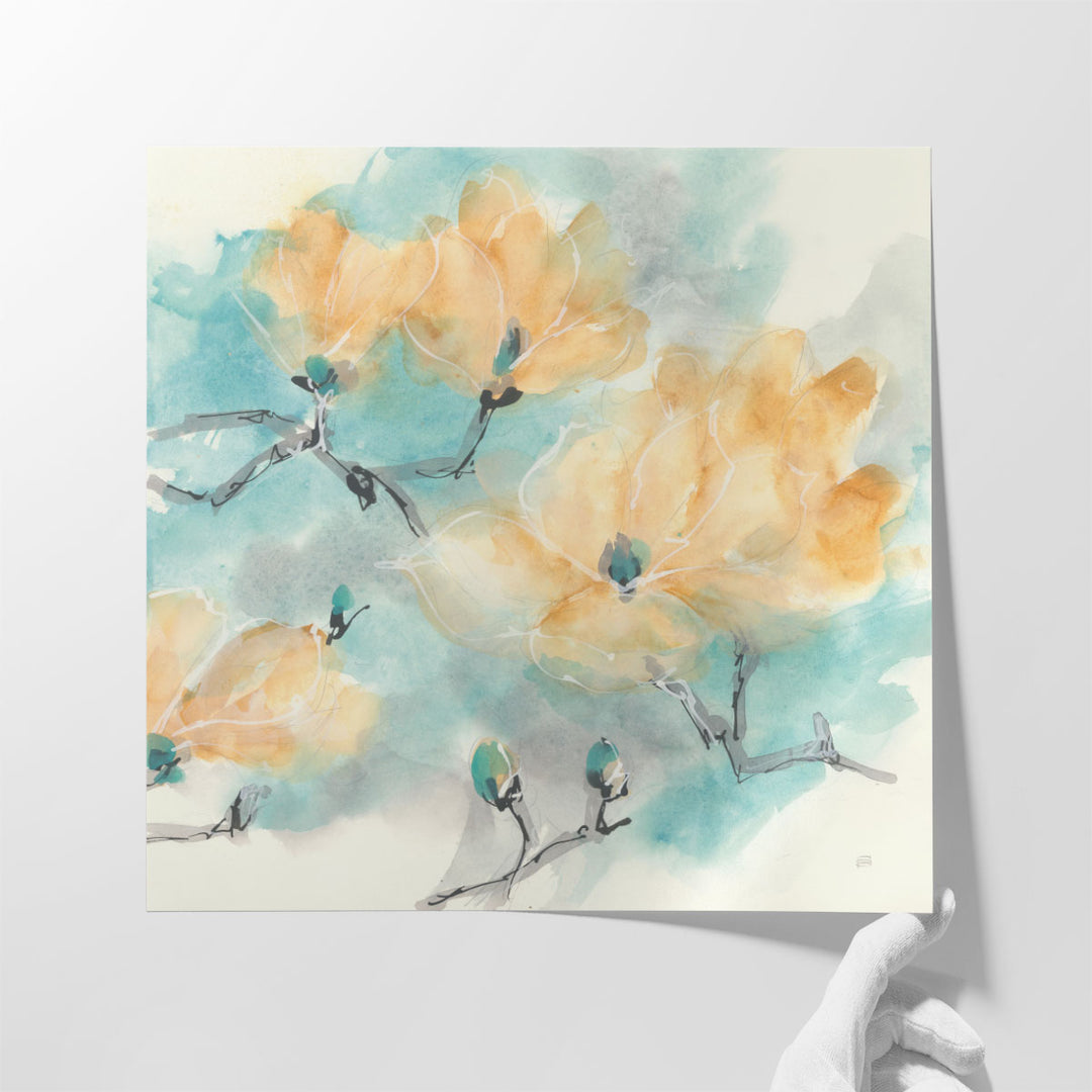 Teal Buds I - Canvas Print Wall Art