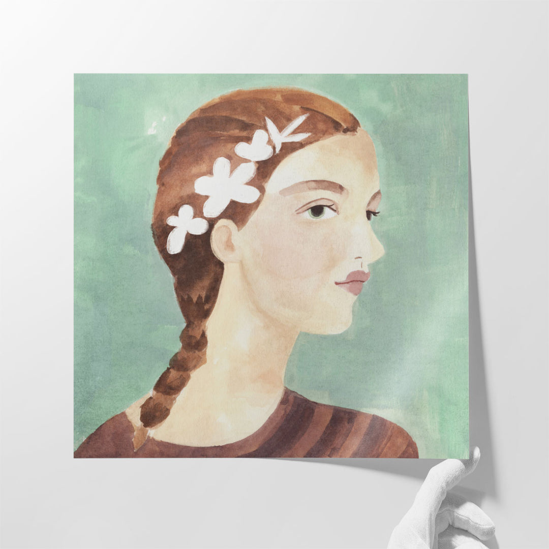 Folk Art Portrait I - Canvas Print Wall Art