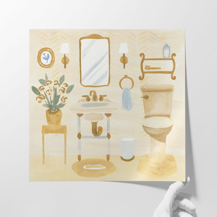 Golden Bath I - Canvas Print Wall Art