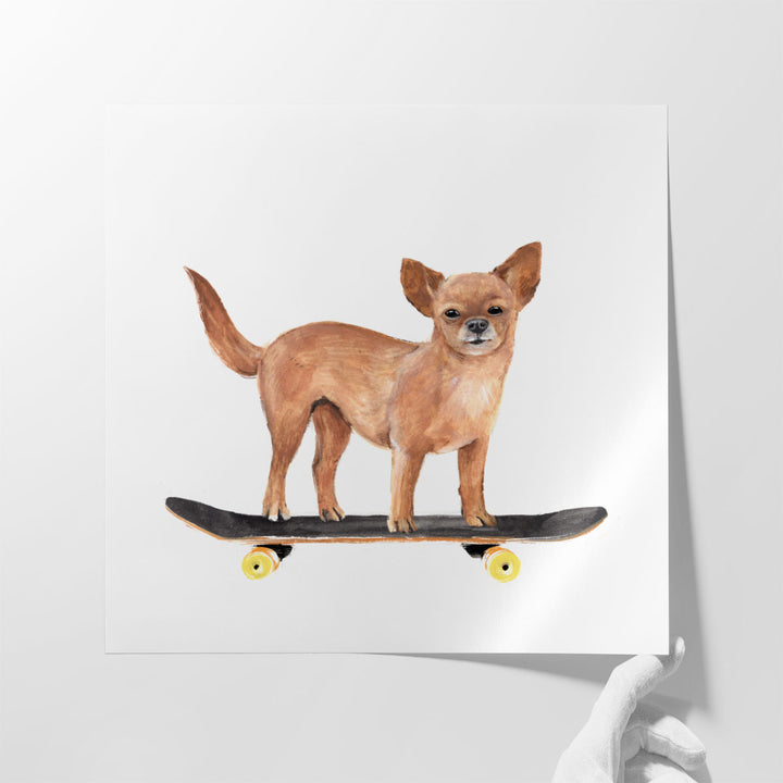 Pups on Wheels I - Canvas Print Wall Art