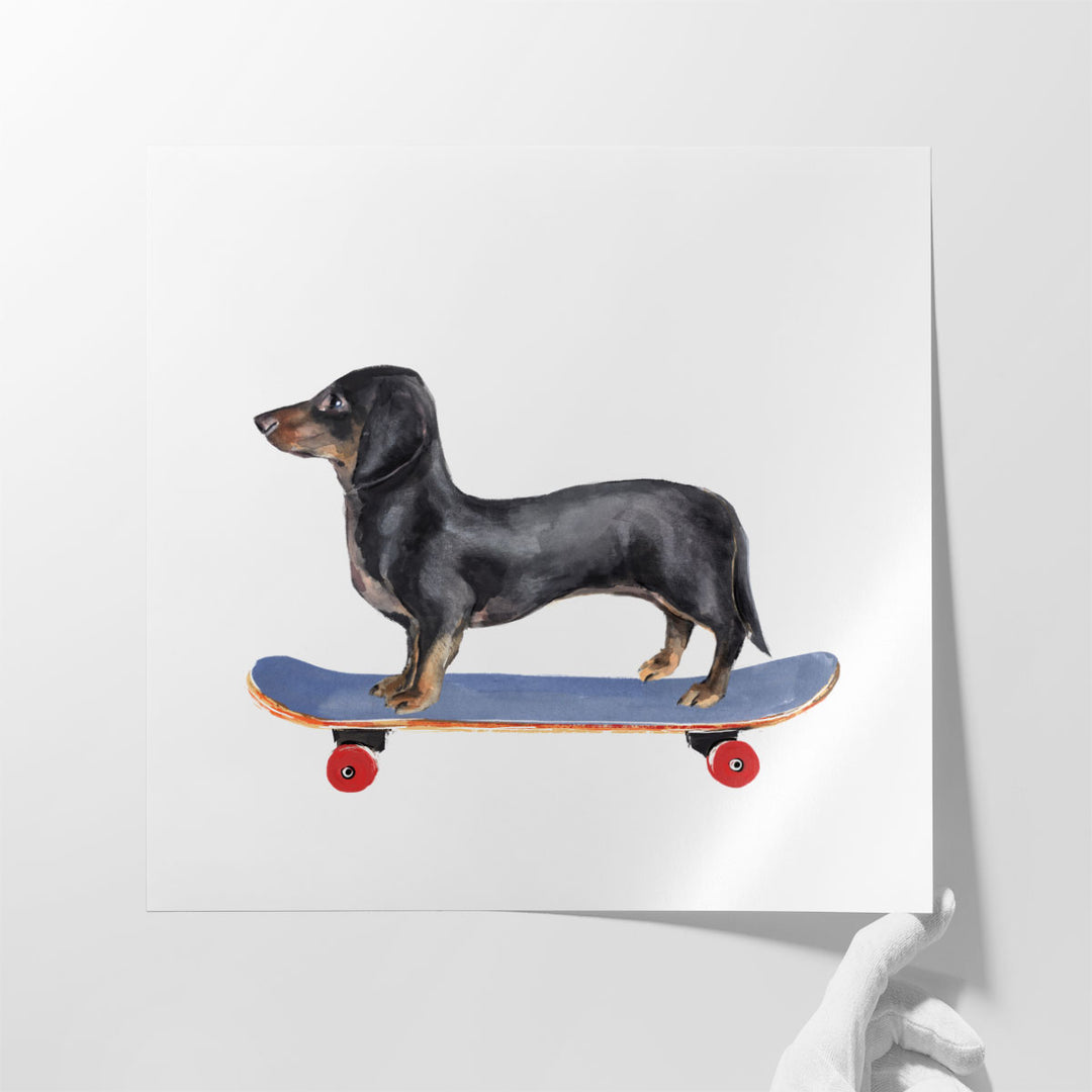 Pups on Wheels II - Canvas Print Wall Art