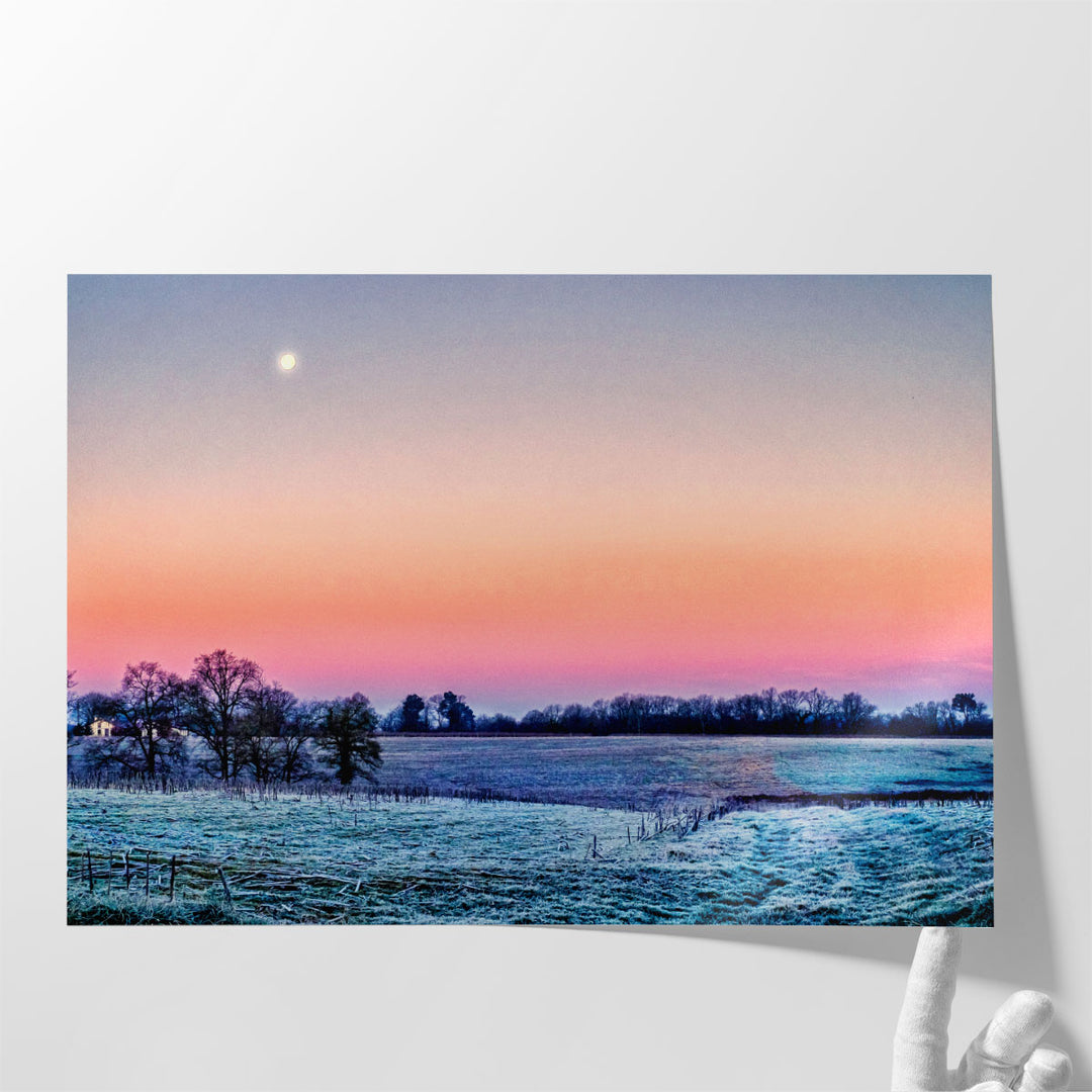 Moonrise Over Aux Arbeils - Canvas Print Wall Art