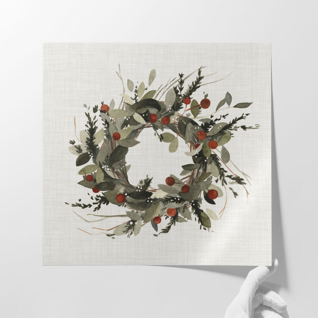 Farmhouse Wreath I - Canvas Print Wall Art