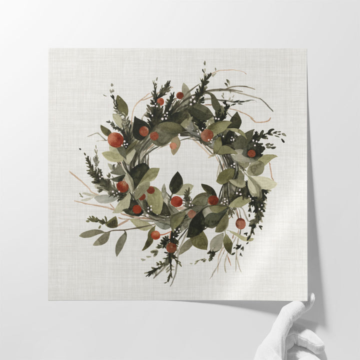 Farmhouse Wreath II - Canvas Print Wall Art