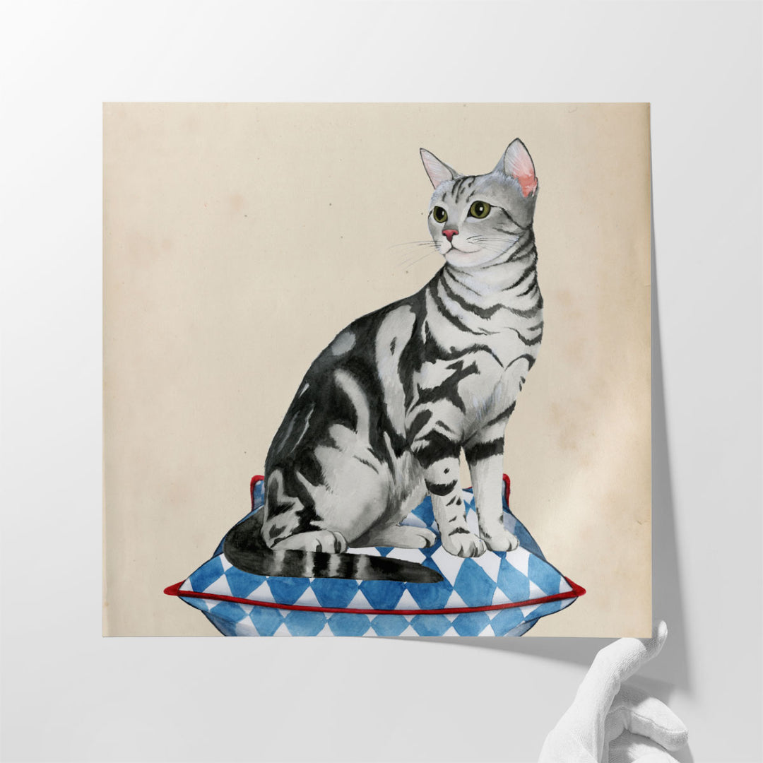 Lady Cat I Black And White - Canvas Print Wall Art