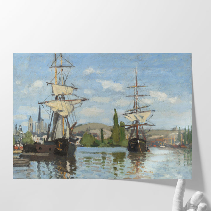 Ships Riding on the Seine at Rouen by Claude Monet, 1872–1873 - Canvas Print Wall Art