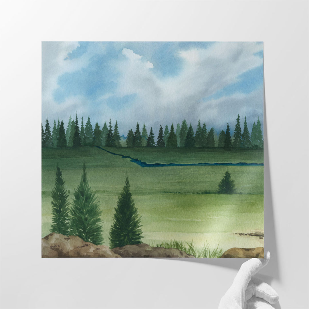 Trees by the River I - Canvas Print Wall Art