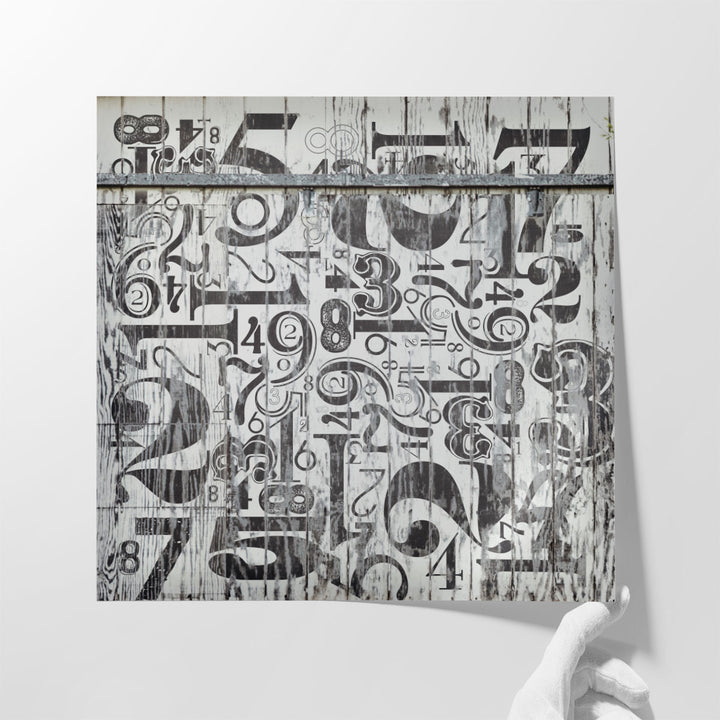 Found Symbols I Black And White - Canvas Print Wall Art