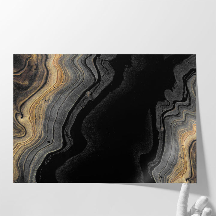 Black Marbled - Canvas Print Wall Art