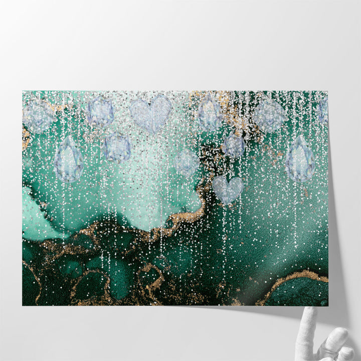 Emerald Glitter - Canvas Print Wall Art