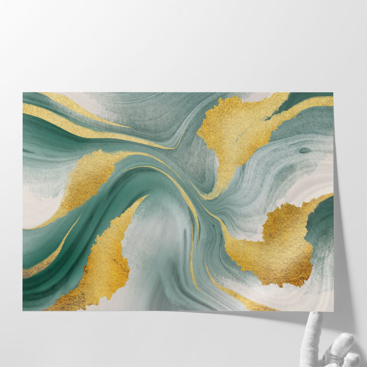 Remixed Movement Emerald - Canvas Print Wall Art