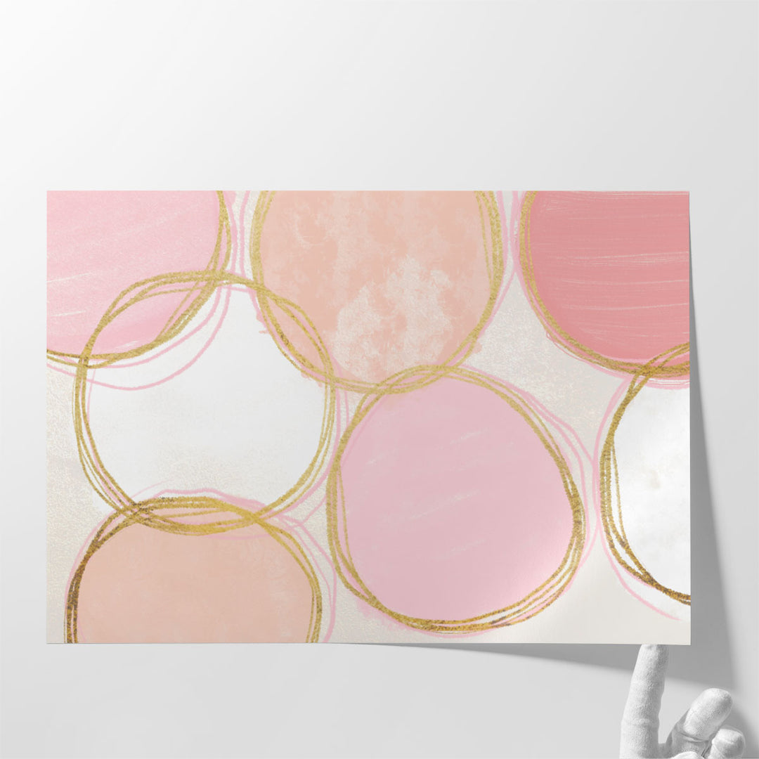 Blush Drawing Circles - Canvas Print Wall Art